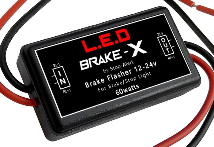 Stop-Alert NEW LED Brake X Flasher by Stop-Alert - Universal Speed Light Strobe Controller Module Relay, LATEST GENERATION Tail Light & Stop bulbs. for Cars, Trucks, Motorcycles - 60 watts - LED