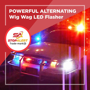 Stop-Alert New X2 Wig Wagger Alternating Flasher Relay - Waterproof Universal Emergency Police Ambulance Car Controller LED Strobe Light Box Kit- Universal Wig Wag Strobe Flasher -12-24V