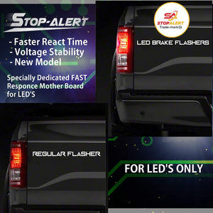Stop-Alert FastFlash 60 Watts Brake Flasher Tail & Stop Light Strobe 50X Fastest Preprogrammed 3 Blink Pattern Sequence - LED & ANY OTHER BULB for Cars, Trucks, Motorcycles mount 5A 12-24V