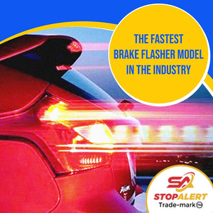 Stop-Alert FastFlash 60 Watts Brake Flasher Tail & Stop Light Strobe 50X Fastest Preprogrammed 3 Blink Pattern Sequence - LED & ANY OTHER BULB for Cars, Trucks, Motorcycles mount 5A 12-24V