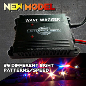 Stop-Alert NEW Wig Wag 36 Pattern Wave Wagger - HEADLIGHTS Module 10 AMPS Electronic Alternating HEAVY DUTY Flasher Kit Relay for Emergency Trucks Police Cars & Ambulance - LED and other Lights 12-24V
